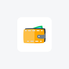 Wallet, Fashion Accessories, flat color icon, pixel perfect icon