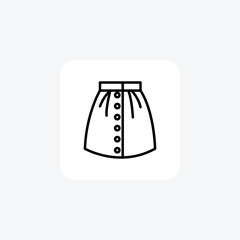 Skirt, Fashion, Clothing,Line Icon, Outline icon, vector icon, pixel perfect icon