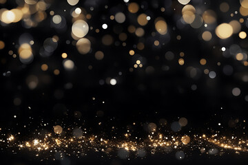 Gold bokeh luxury background - golden falling glowing rich modern spray sparkle wallpaper - new year pattern overlay background