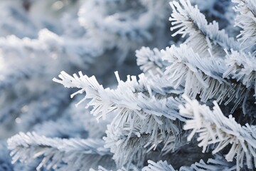 Serene Winter Scene with Majestic Bird Perched on Frosty Tree Branch in the Cold Forest Generative AI