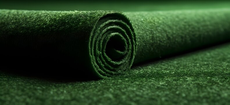 Vibrant Green Carpet Roll Texture for Interior Design and Flooring Concepts Generative AI
