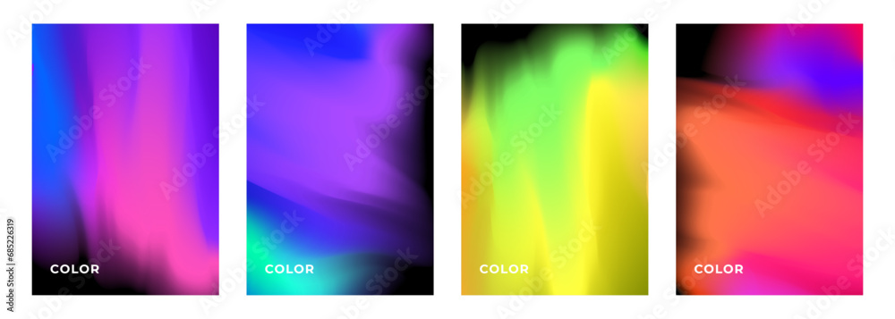 Poster blurred bright color gradient brush strokes. abstract backgrounds with vibrant colored stains for cr
