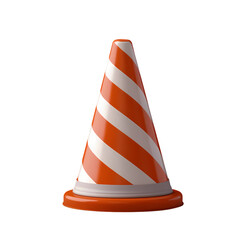 Fototapeta na wymiar Red traffic safety cone isolated on transparent background