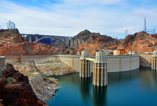 Hover Dam Complex on Colorado River, Nevada, USA