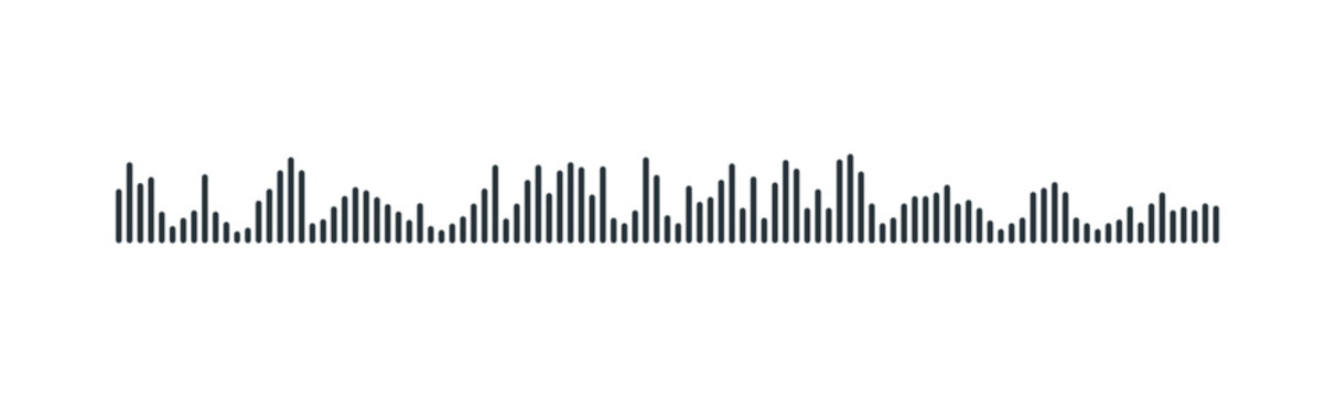 sound waveform pattern for radio podcasts, music player, video editor, voise message in social media chats, voice assistant, recorder. vector illustration