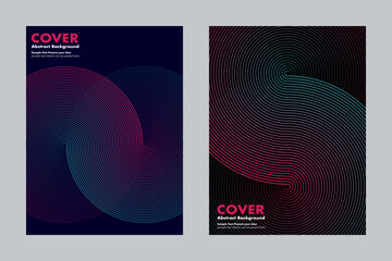 Abstract infinity circle lines on dark background, vector geometric design for cover poster wallpaper brochure website business, minimalist style, modern wave, layout template, together, transparency 