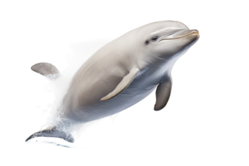 Beluga Whale Arctic Songster on a White or Clear Surface PNG Transparent Background