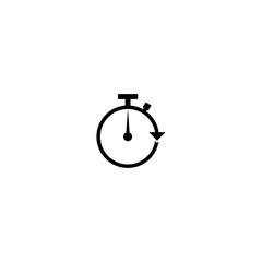 Repeat Task icon. History Icon and Timer icon symbol isolated on white background  