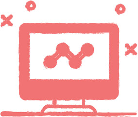 computer diagram colored icon grunge style vector