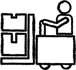 man on the loader outline icon grunge style vector