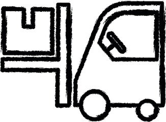 Forklift outline icon grunge style vector