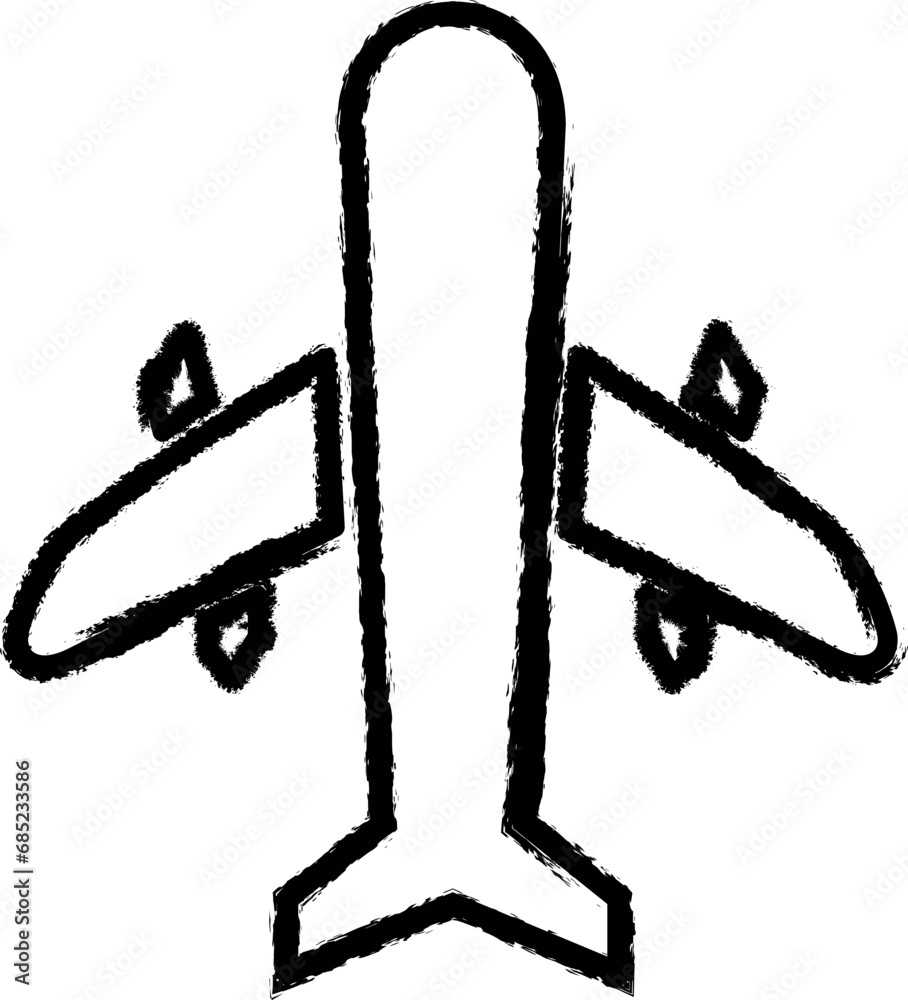 Poster aircraft outline icon grunge style vector