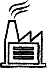 factory outline icon grunge style vector