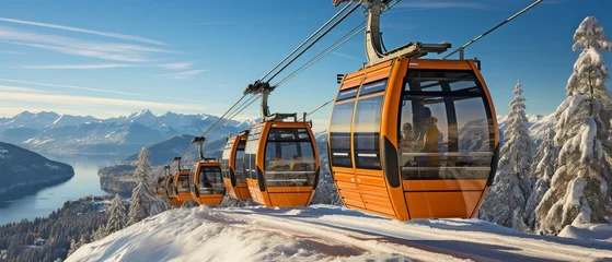 Photo sur Plexiglas Gondoles cabins for ski lifts.