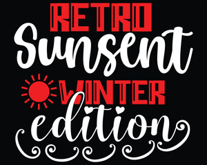 Retro Sunsent Winter Edition Vintage T Shirt 