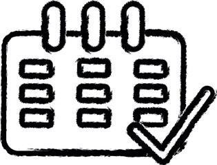 calendar during outline icon grunge style vector