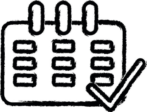 calendar during outline icon grunge style vector