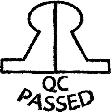 QS passed sign outline icon grunge style vector