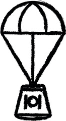 space capsule icon grunge style vector