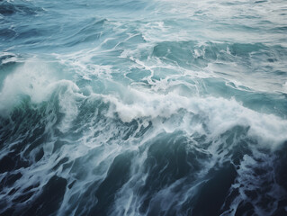 Beautiful and magnificent waves rise on the sea