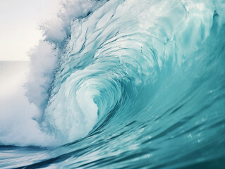 Beautiful and magnificent waves rise on the sea