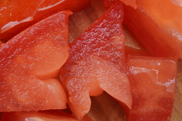 Tomato cuts , close up view