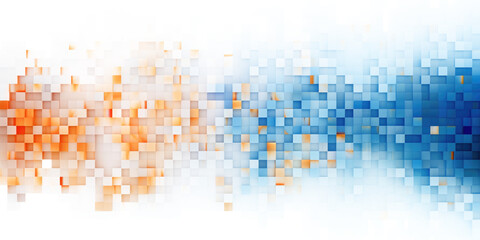 blue and orange pixels abstract background design isolated on white or transparent png