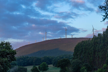 Fototapeta premium Early morning landscape along the Camino de Santiago