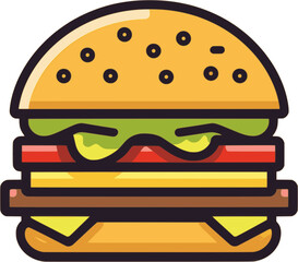 Clean vector of a hamburger