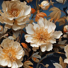 Floral pattern wallpaper texture seamless modern style.
AI generated