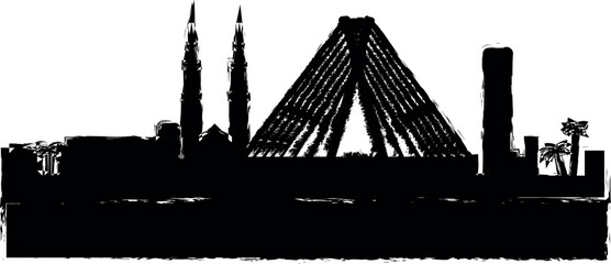 Obraz premium Sao Paulo detailed skyline icon grunge style vector