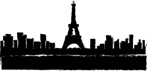 Paris detailed skyline icon grunge style vector