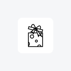 Gift Box, Presents, Gifting,Line Icon, Outline icon, vector icon, pixel perfect icon