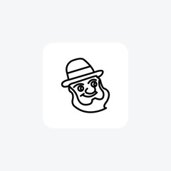 Leprechaun, Irish Folklore, Line Icon, Outline icon, vector icon, pixel perfect icon