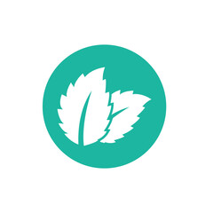 Natural leaf mint logo vector template symbol design