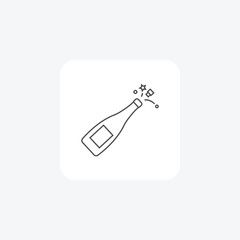 Champagne, Sparkling Wine,  thin line icon, grey outline icon, pixel perfect icon