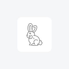 Easter Bunny, Spring Celebrations, thin line icon, grey outline icon, pixel perfect icon