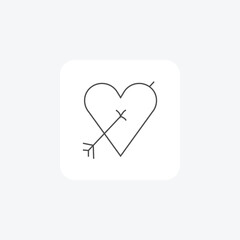 Cupid, Love Deity, Mythical Archer,  thin line icon, grey outline icon, pixel perfect icon