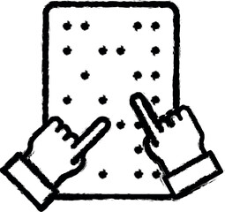 Braille, hand icon grunge style vector