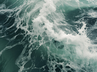 Beautiful and magnificent waves rise on the sea