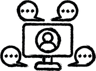 Network, communication icon grunge style vector