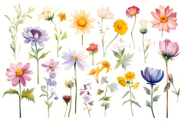 watercolor illustrations of flowers