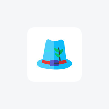 Pilgrim Hat, Thanksgiving Attire, flat color icon, pixel perfect icon