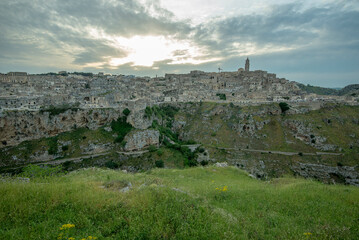 Fototapeta na wymiar views of Matera downtown and skyline, Basilicata, Italy