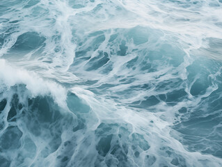Beautiful and magnificent waves rise on the sea