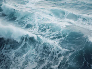 Beautiful and magnificent waves rise on the sea