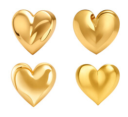 Heart of gold on a white background