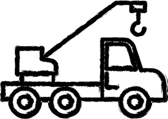 crane vehicle icon grunge style vector