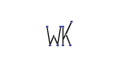 WK, KW , K , W, Abstract Letters Logo Monogram	