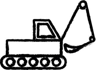 caterpillar excavator icon grunge style vector